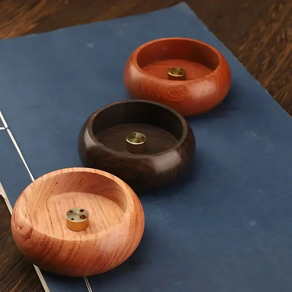 Round Solid Wood Incense Stick Holder Round Solid Wood Incense Stick Holder